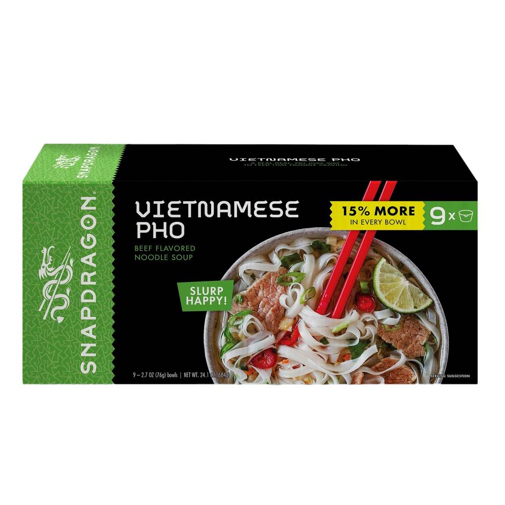 Snapdragon Vietnamese Pho, Beef, 2.7 oz, 9-count