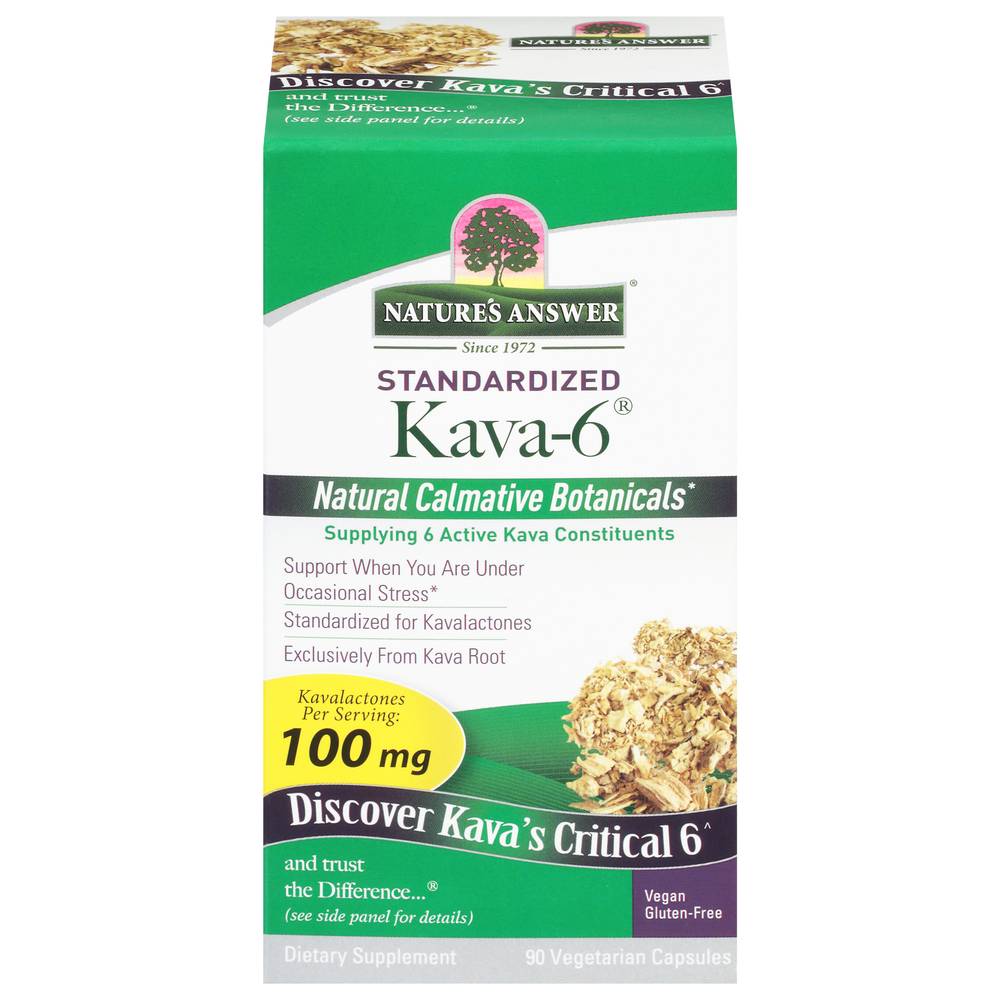 Nature's Answer Kava-6 100 mg Standardized Dietary Supplement Capsules (90 ct)