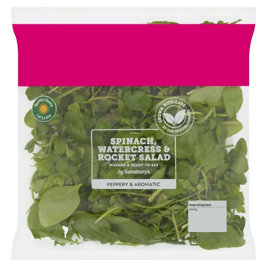Sainsbury's Peppery & Aromatic Spinach Watercress & Rocket Salad (100g)