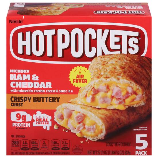 Hot Pockets Hickory Ham & Cheddar Sandwiches (5 ct, 127 g)