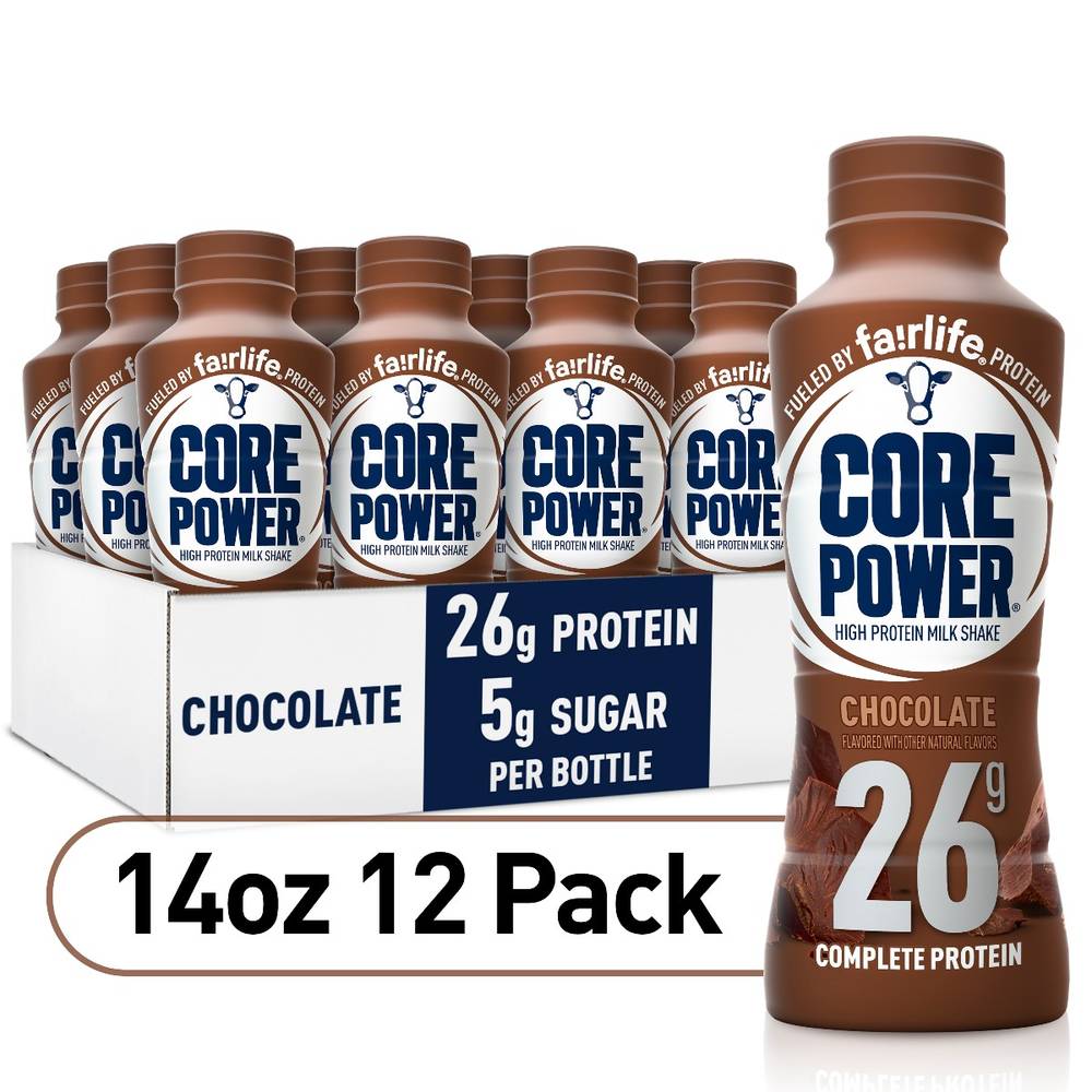Core Power 26G, Chocolate, 14 fl oz Plastic Bottle, 12 Units/Case (1X12|1 Unit per Case)