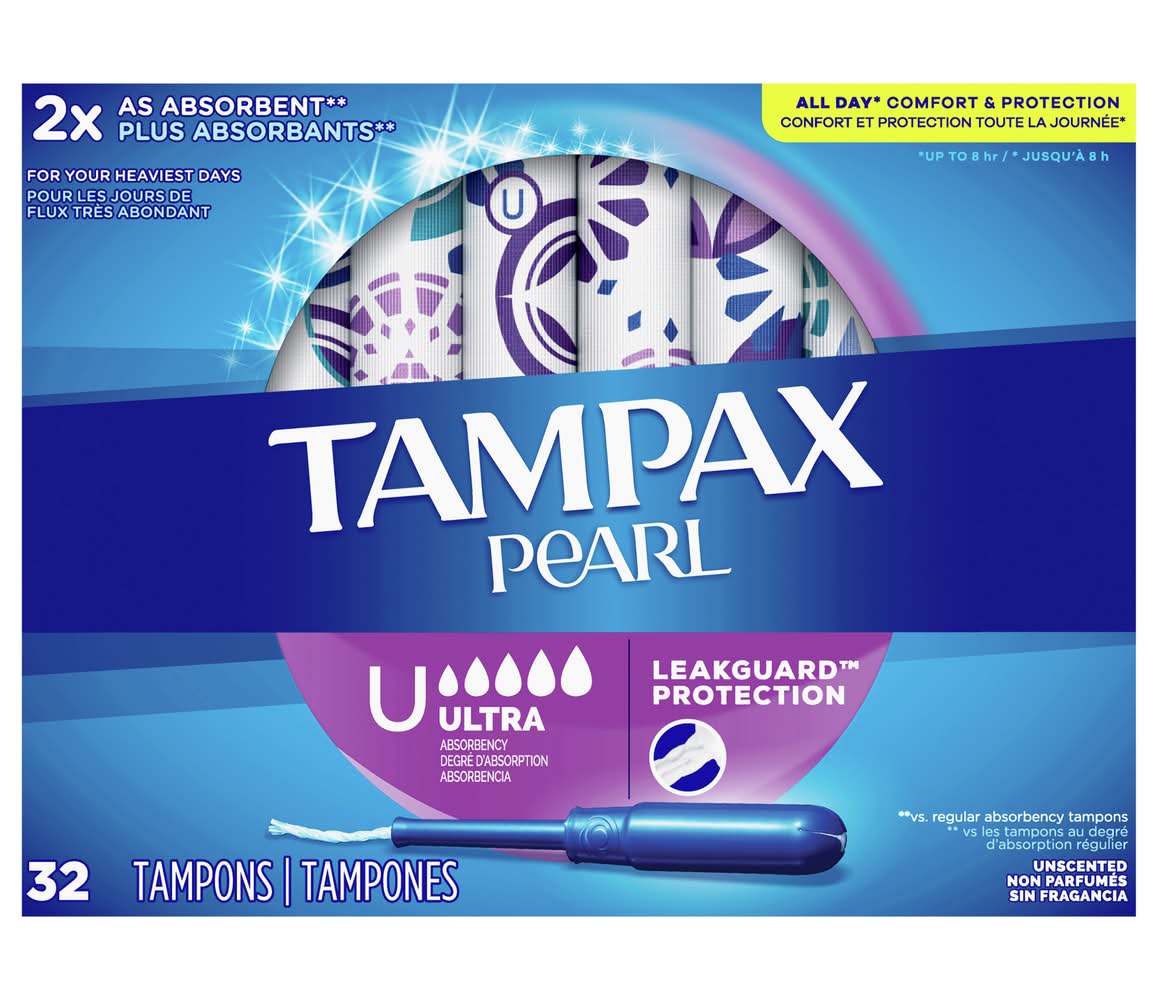 Tampax Pearl Ultra Leakguard Protection Tampons (32 ct)