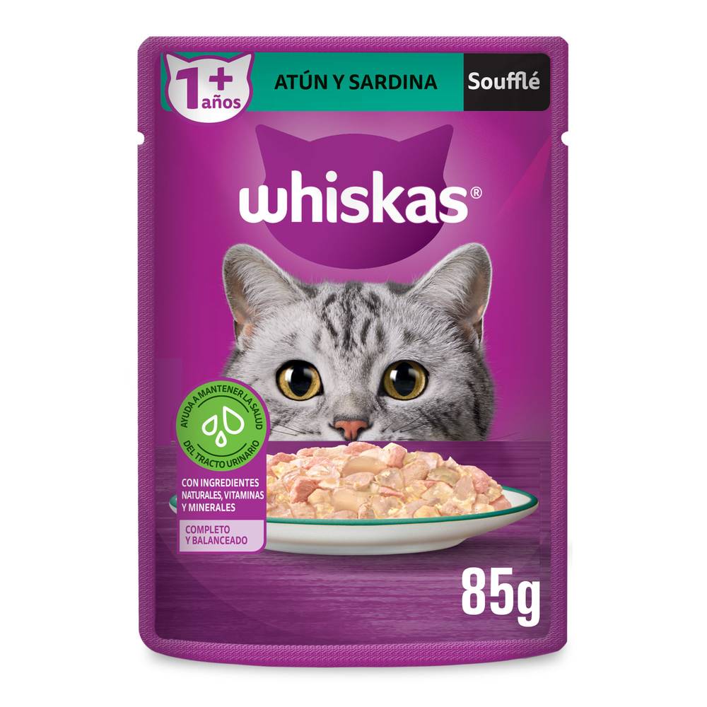 Whiskas alimento húmedo soufflé para gatos (atún/sardina)