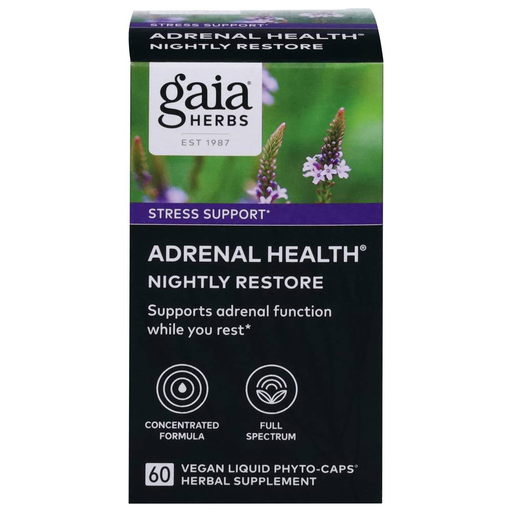 Gaia Herbs Adrenal Health Nightly Restore Supplement Capsules (60 ct)