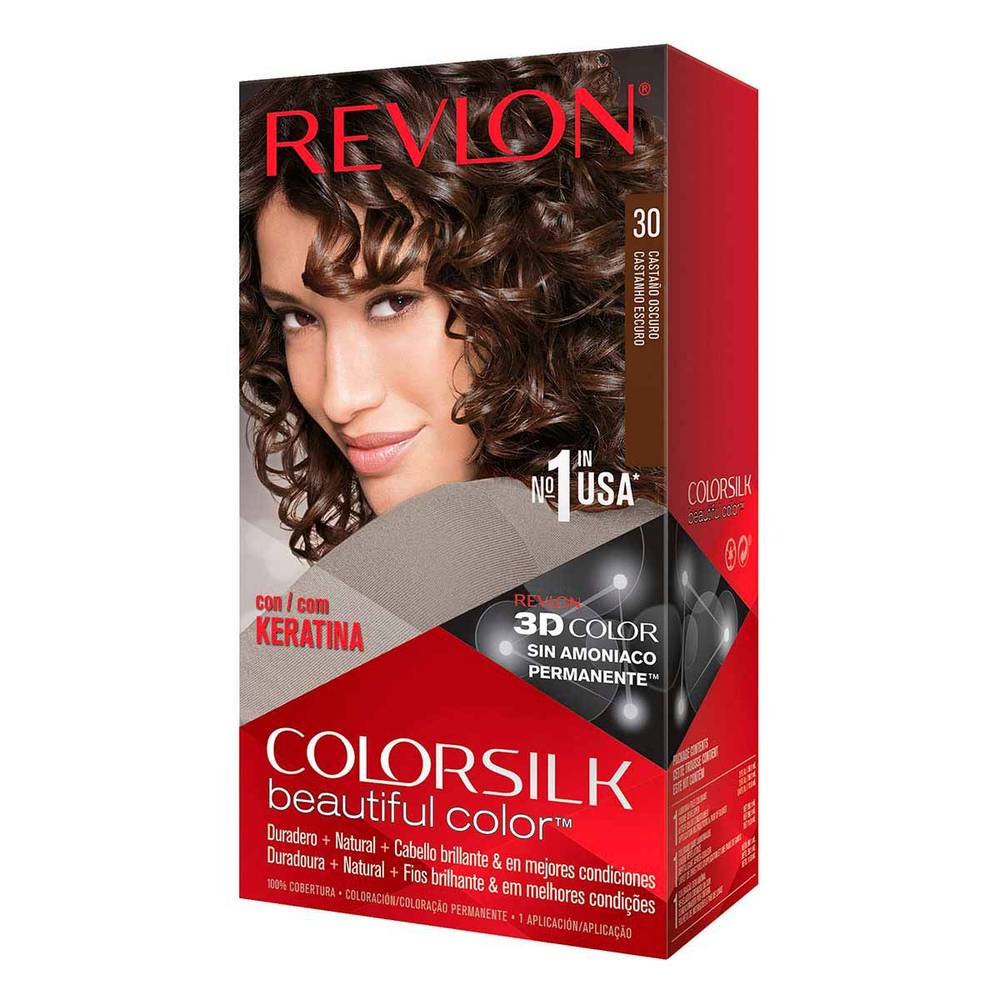 Revlon · Tinte para cabello colorsilk 30 castaño oscuro (435 g)