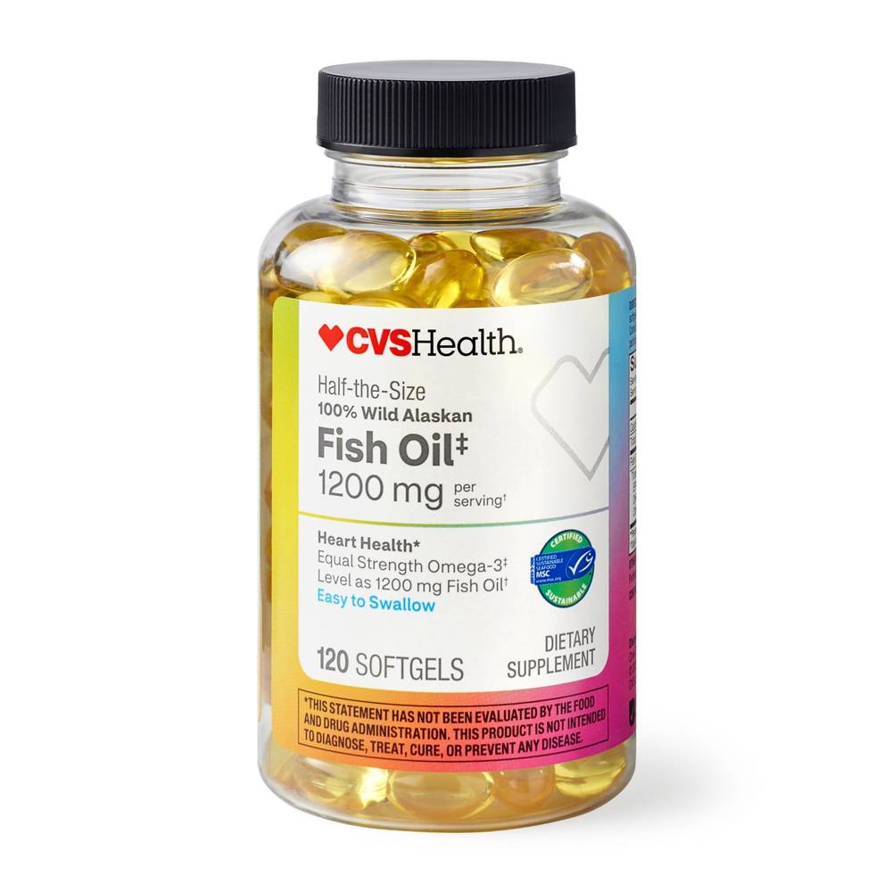 Cvs Health 100% Wild Alaskan Fish Oil Softgels, 120 Ct