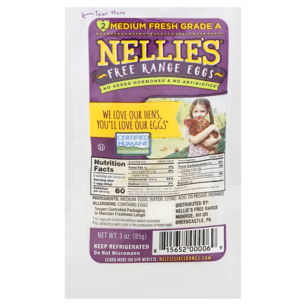 Nellie's Hard Boiled Eggs (3 oz)