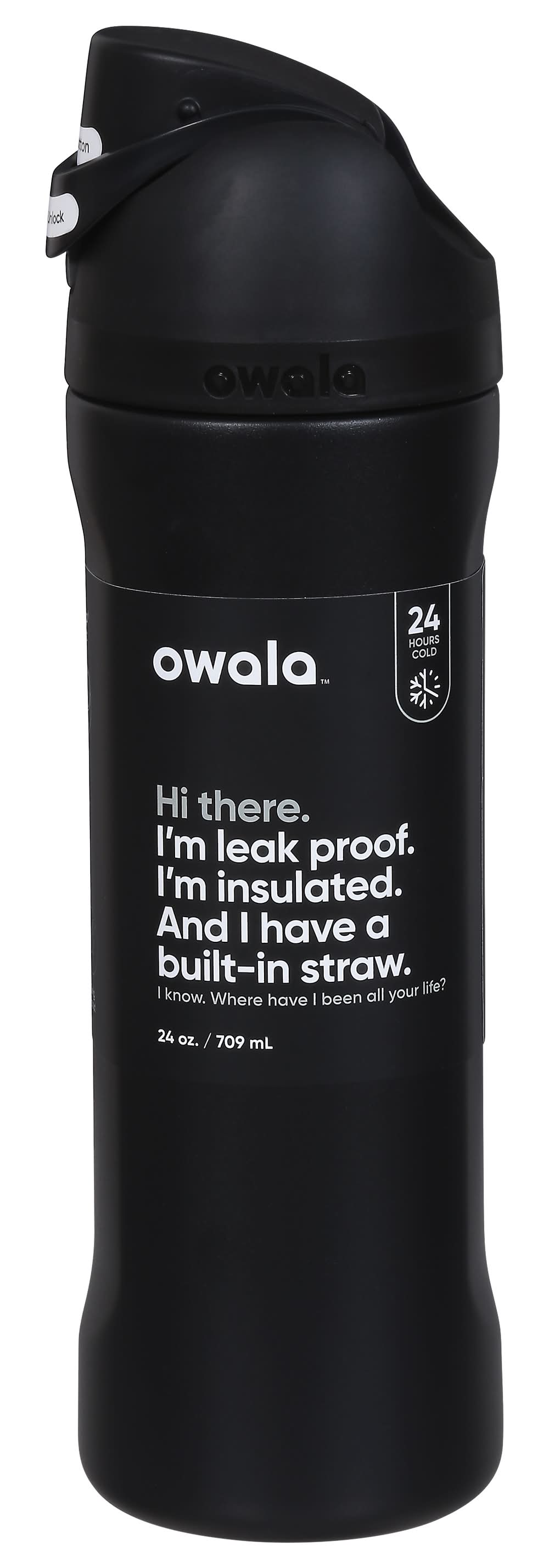 Owala Freesip Stainless Water Bottle, Very Very Dark