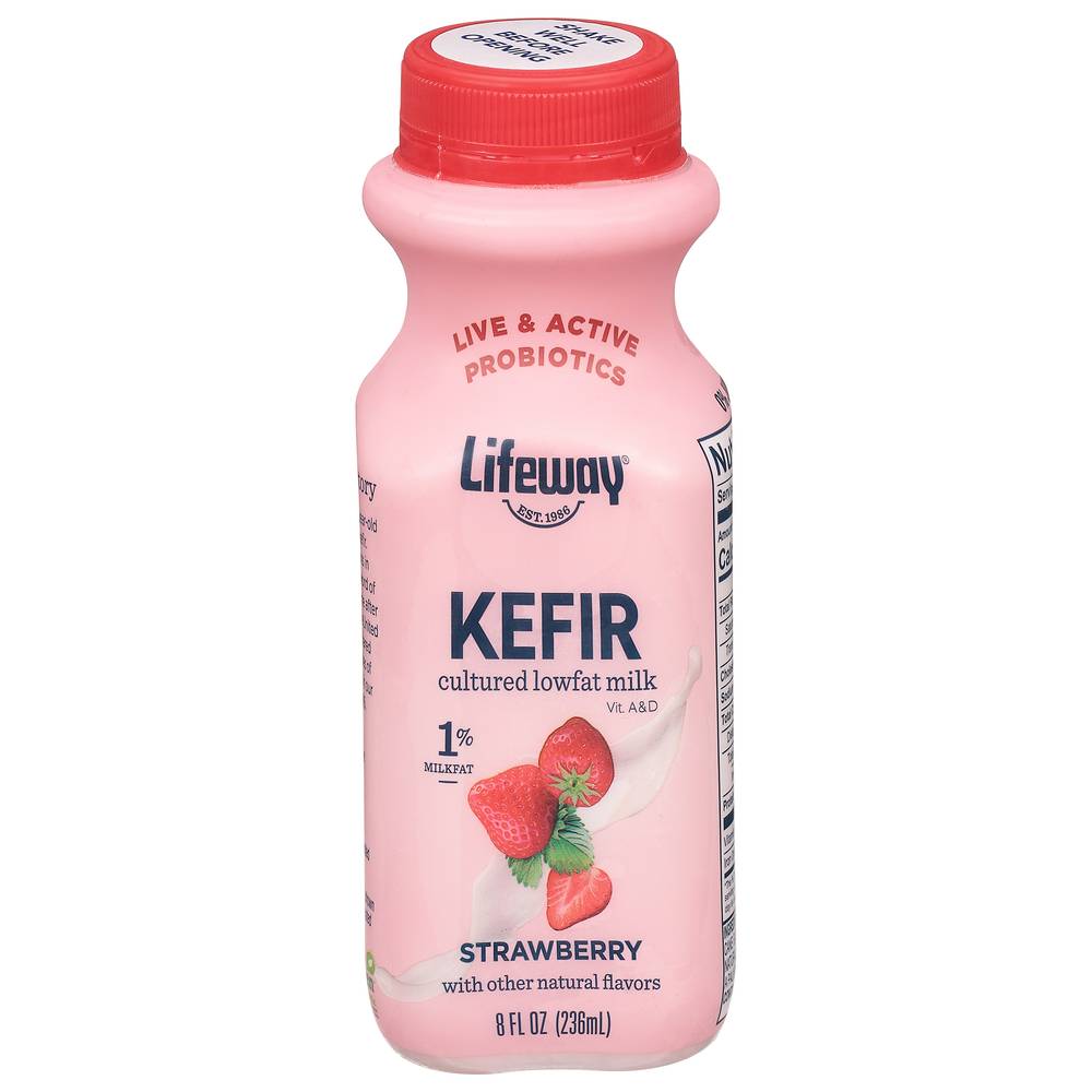 Lifeway Strawberry Kefir Cultured Lowfat Milk (8 fl oz)