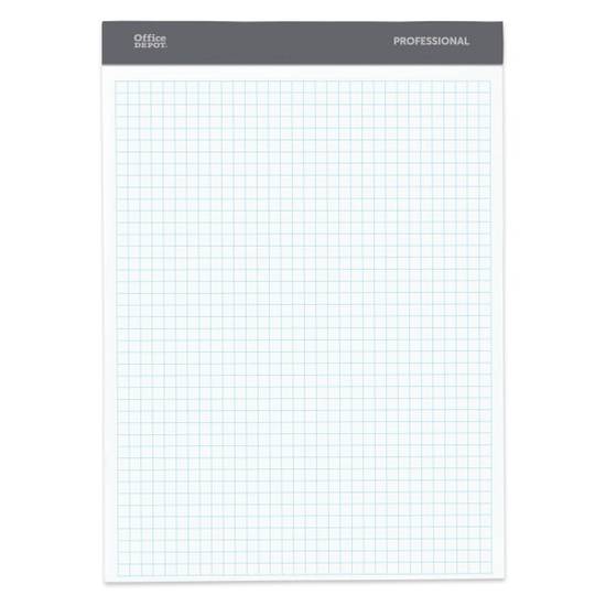 Office Depot 8 1/2" X 11 3/4" Quadrille Ruled White Perforated Pad Sheets (100 ct)