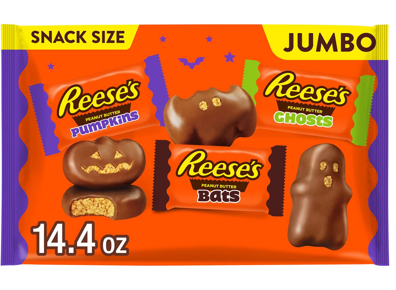 Reese's Snack Size Shapes Candy Assortment Jumbo Bag (14.4 oz)