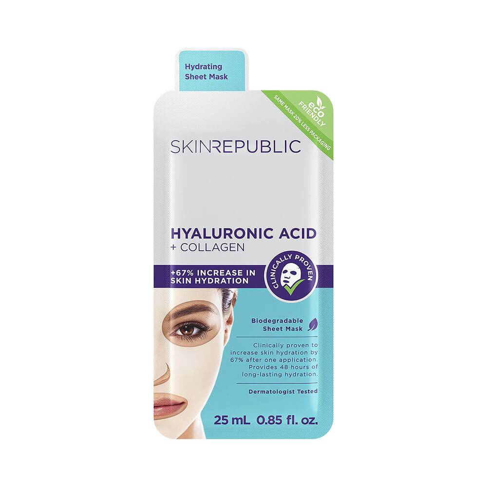 Skin Republic Hyaluronic Acid + Collagen Face Mask 1 pack