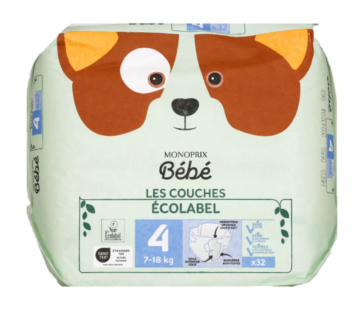 Monoprix Bébé - Couches écologiques, Taille 4 (32)