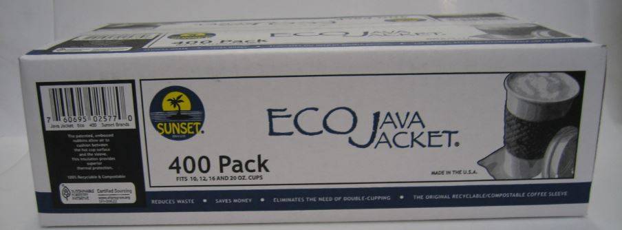 Sunset - Coffee Cup or Java Jacket - Eco -Cup Sleeves (fits 12-20 oz cups) - 400 ct Pack (Case of 1)