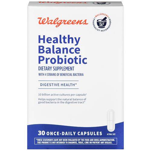 Walgreens Healthy Balance Probiotic Once-Daily Capsules - 30.0 ea