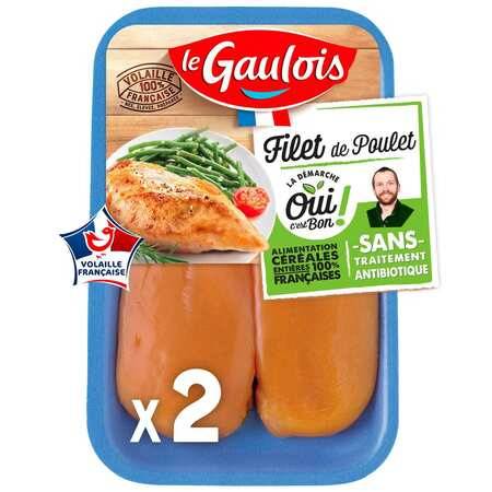 Filets de poulet jaune LE GAULOIS - la barquette de 2 - 300 g