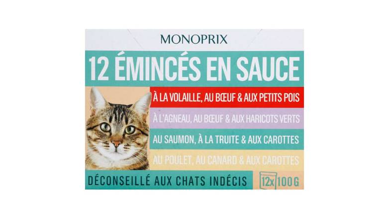 Monoprix - Emincés en sauce 4 recettes pour chat