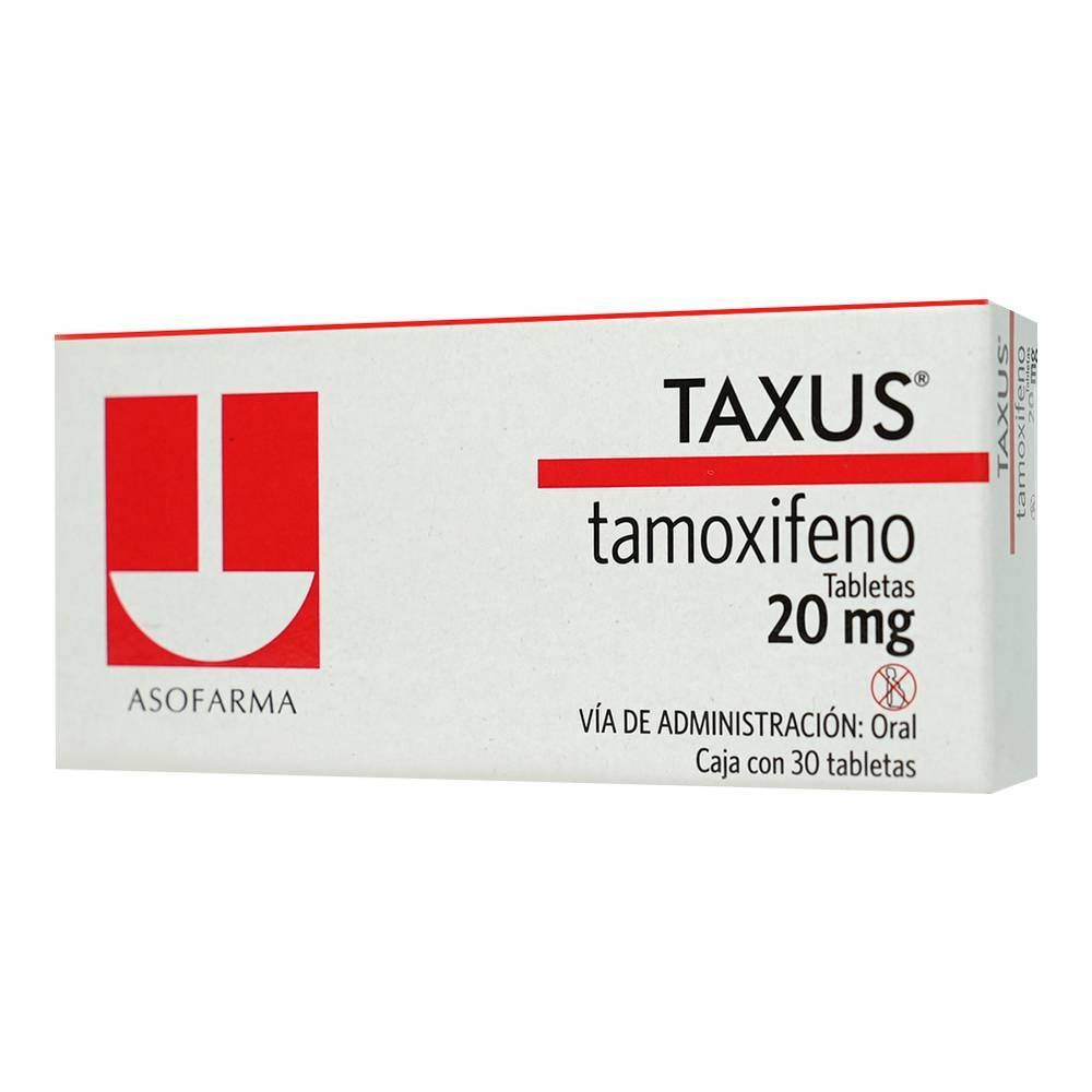 Asofarma taxus tamoxifeno tabletas 20 mg (caja 30 piezas)