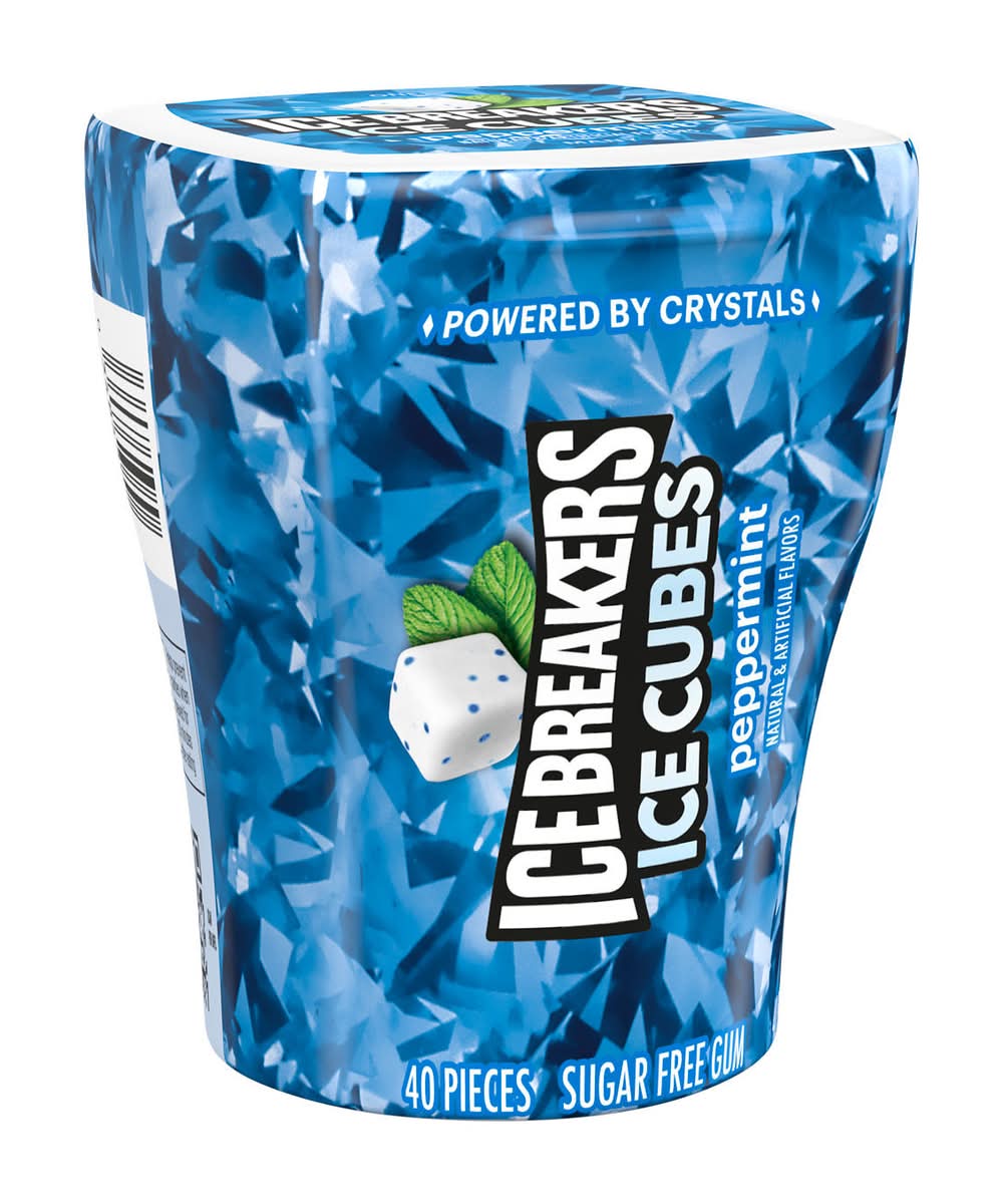 Ice Breakers Ice Cubes Sugar Free Chewing Gum, Peppermint (3.24 oz, 40 ct)