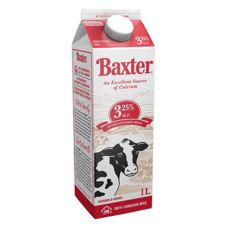Baxter 3.25% Homogenized Milk (1 L)