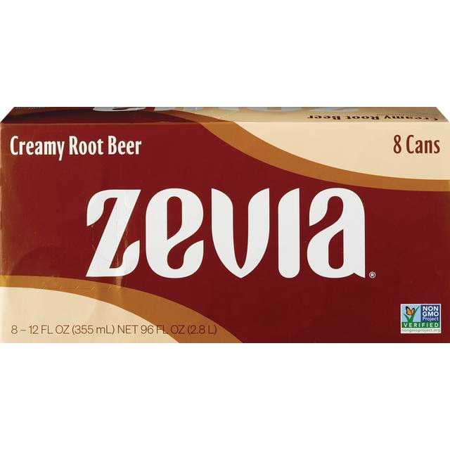 Zevia Zero Calorie Soda, Creamy Root Beer (8 x 12 fl oz)