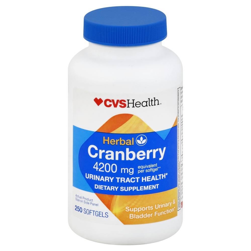 Cvs Health 4200 mg Herbal Urinary Tract Health Dietary Supplement Soft Gels (cranberry)