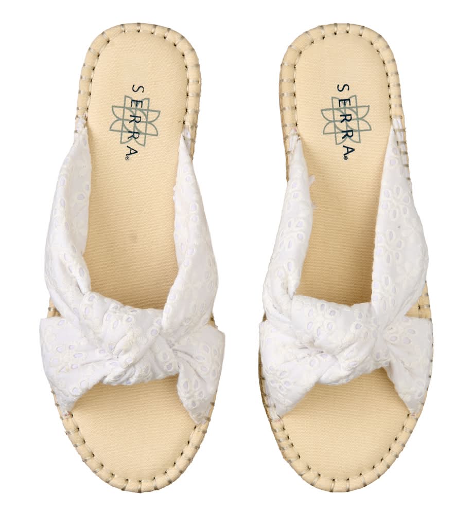 Serra Ladies White Espadrille Sandal - 7