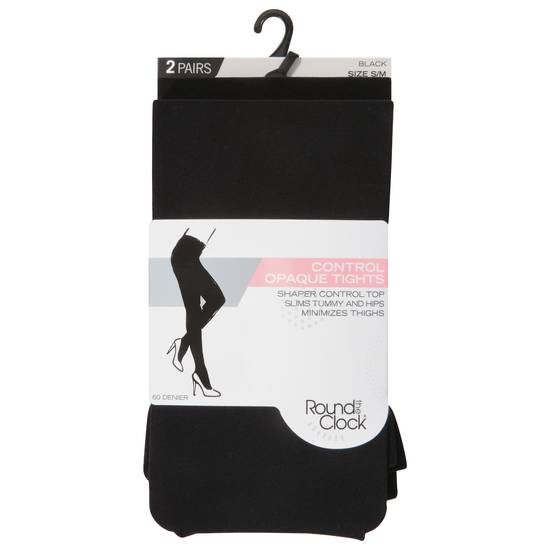 Round the Clock Control Opaque Tights S/M (2 ct) ( s/m /black)