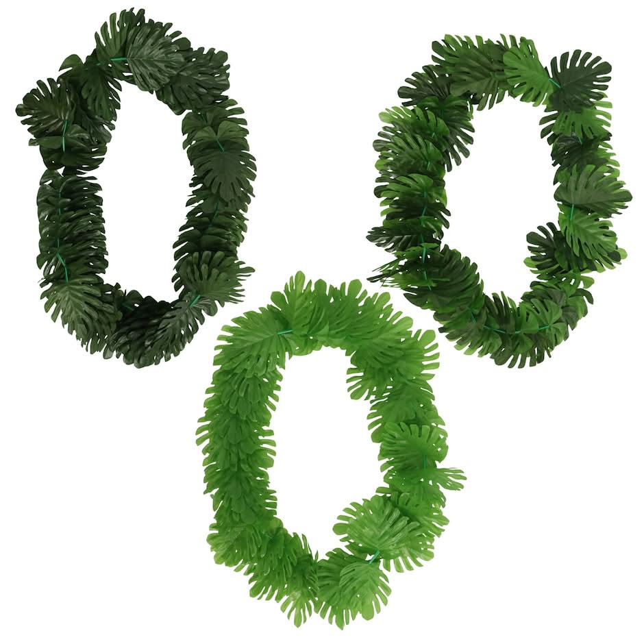 Monstera Leaves Lei, 42 in.