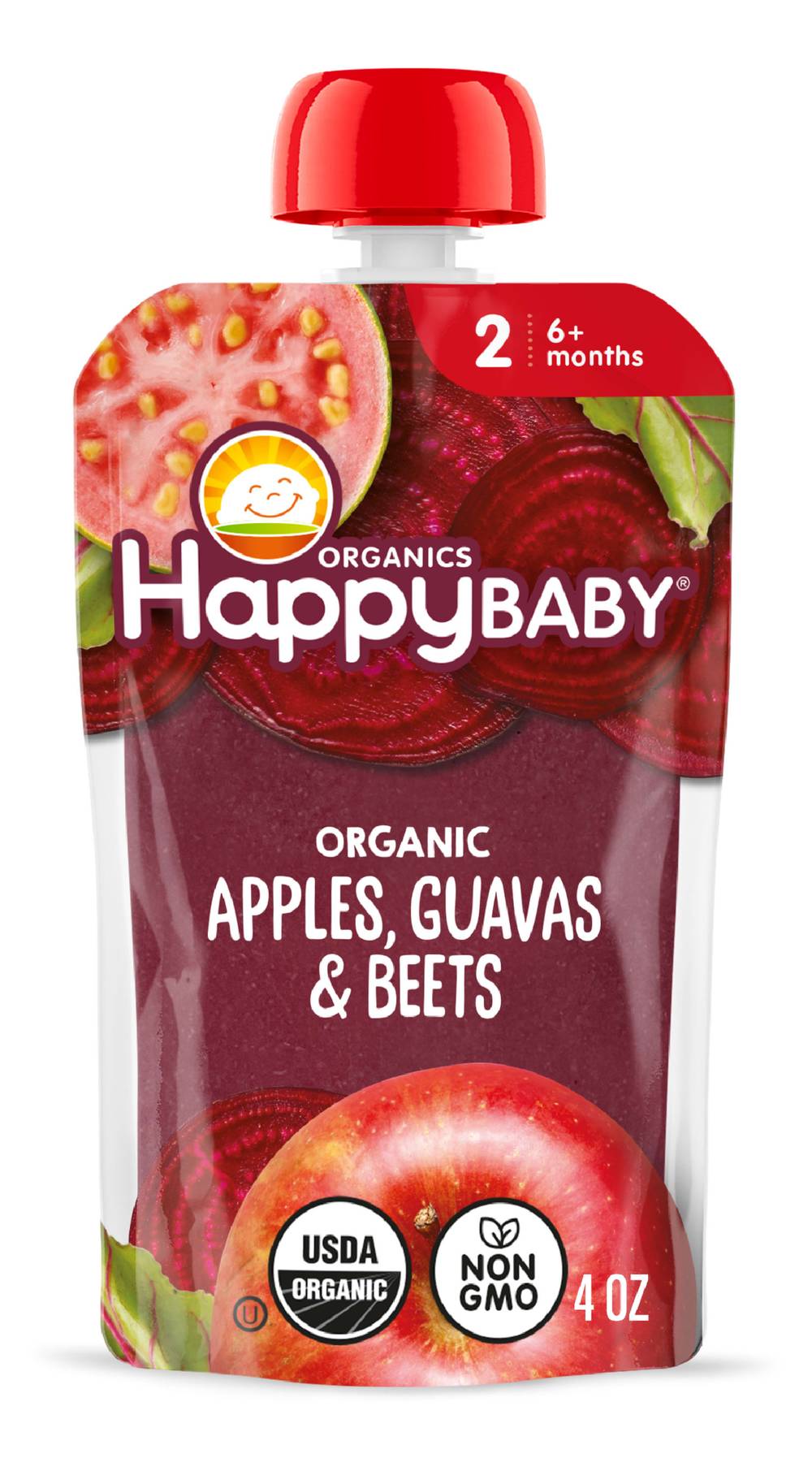 Happy Baby Organics Apples and Guavas and Beets Stage 2 Baby Food (4 oz)