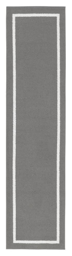 KIRKTON HOUSE Spring Utility Runner Rug, 24x72 in, Gray Border