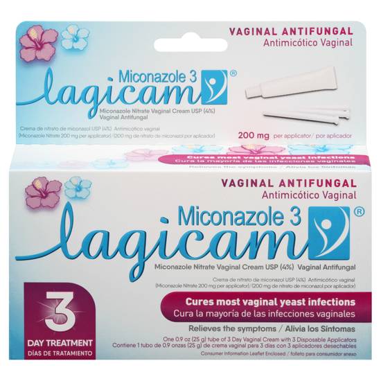 Lagicam 200 mg Miconazole 3 Vaginal Antifungal (3 ct)