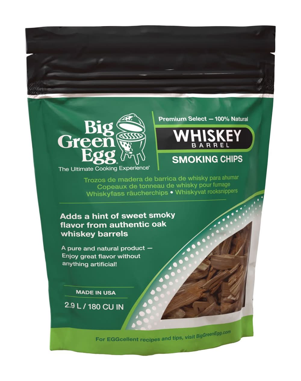 Big Green Egg All Natural Whiskey Wood Smoking Chips 180 Cu In