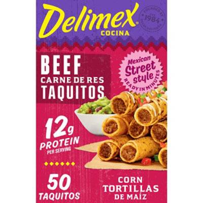 Delimex Beef Corn Taquitos, 50 Ct Box, 50 Oz - 50 Oz