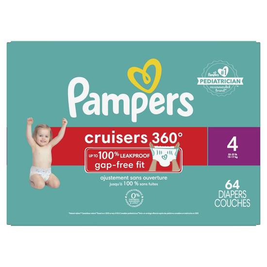 Pampers Cruisers 360° Diapers Size 4 (64 units)