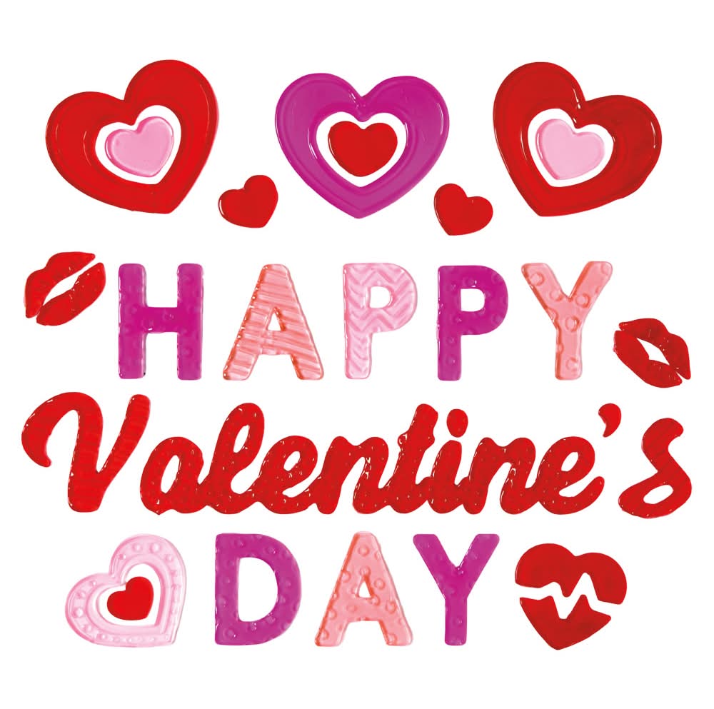 Kirkton House Valentine Gel Clings, Happy Valentine's Day