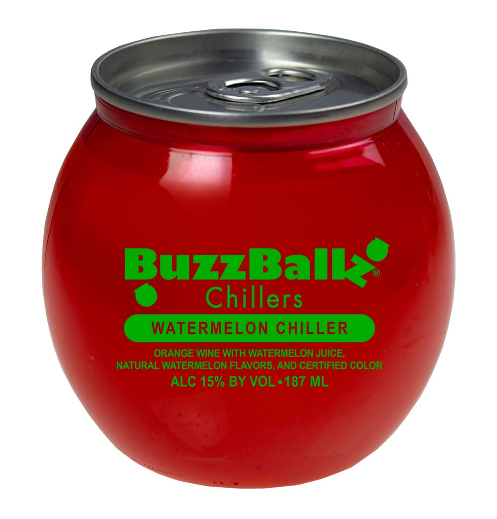 BuzzBallz Flavored Chillers, Watermelon (187 ml)