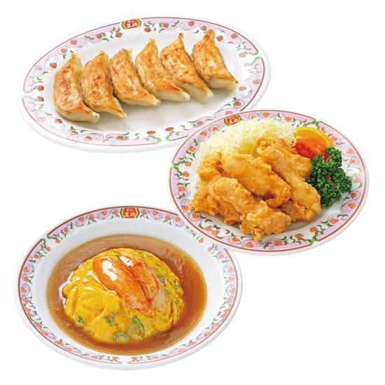 【デラックス】天津飯セット Deluxe Tenshin-Han (Omelette on Rice) Set