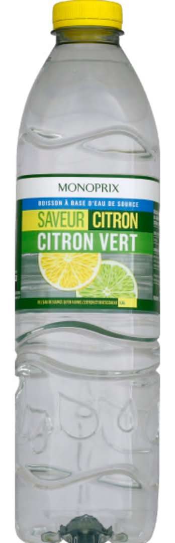 Monoprix - Boisson à base d'eau de source, citron, citron vert (1,5L)