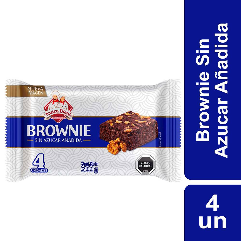 Nutra bien brownie sin azúcar añadida (bolsa 4 x 50 g c/u)