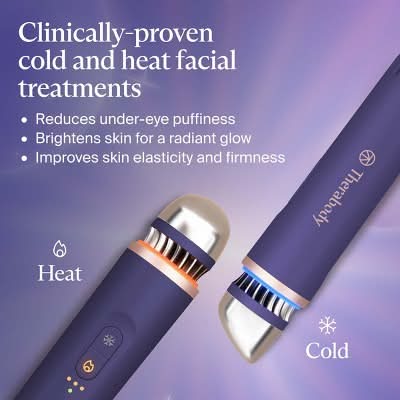 Therabody Thera Face Depuffing Cold & Heat Facial Treatment Wand, Indigo