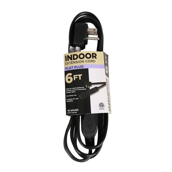 Indoor Snug Plug Extension Cord, 6 ft