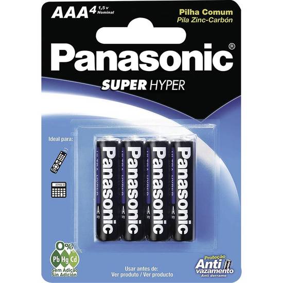 Panasonic pilha comum aaa ultra hyper (4 un)