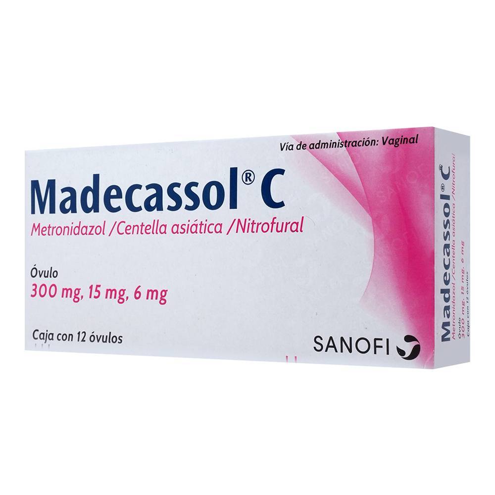 Sanofi madecassol c óvulos 300 mg/15 mg/6 mg (12 un)