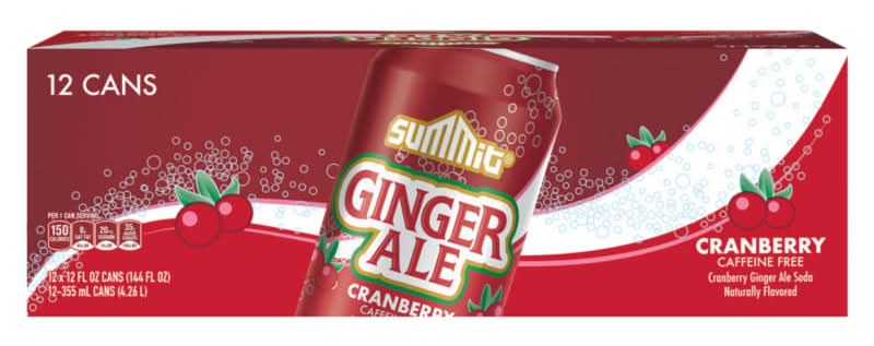 Summit Ginger Ale Soda, Cranberry (12 x 12 fl oz)