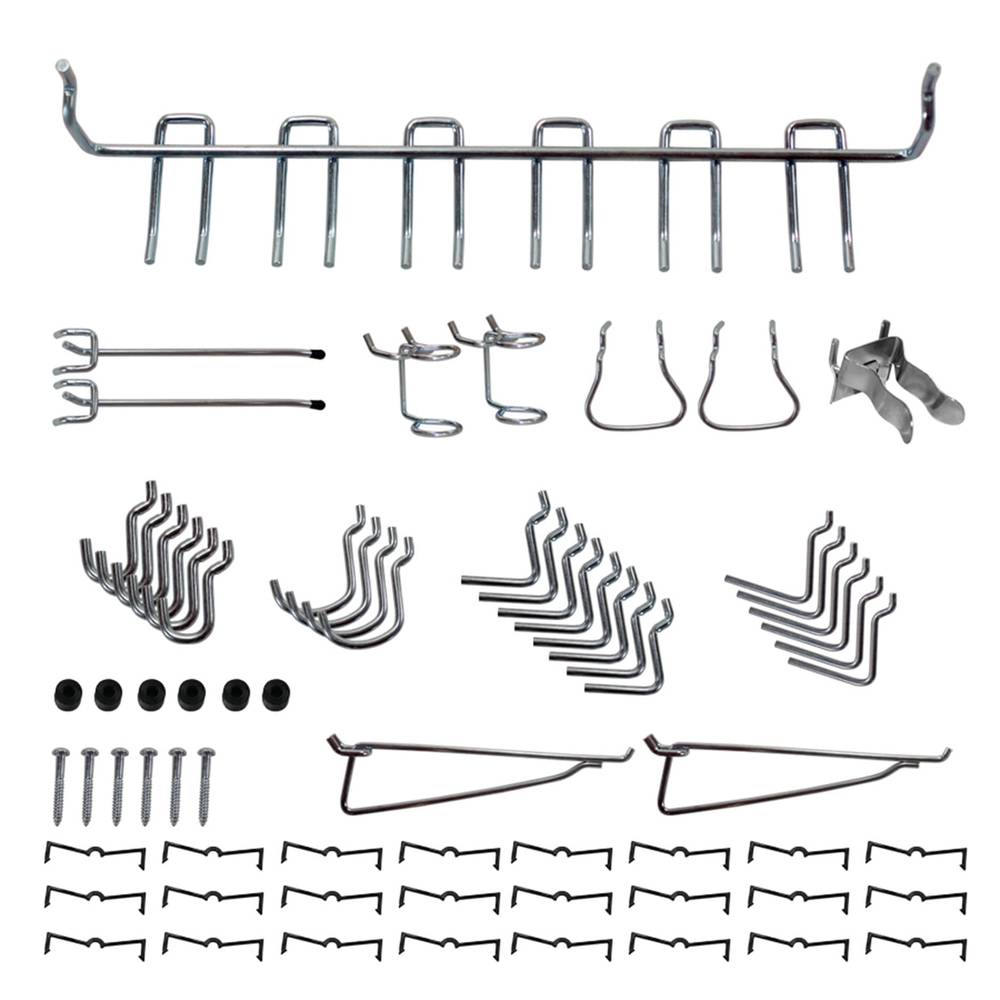 Project Source 35-Piece Steel Pegboard Hook in Stainless Steel (4.25-in W x 10.94-in H) | 55439