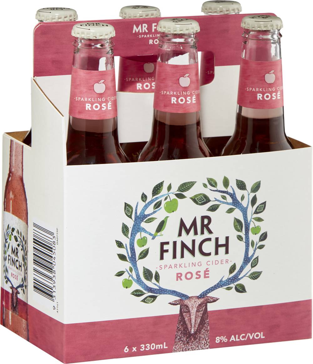 Mr Finch Cider Rose Bottle 330mL X 6 pack