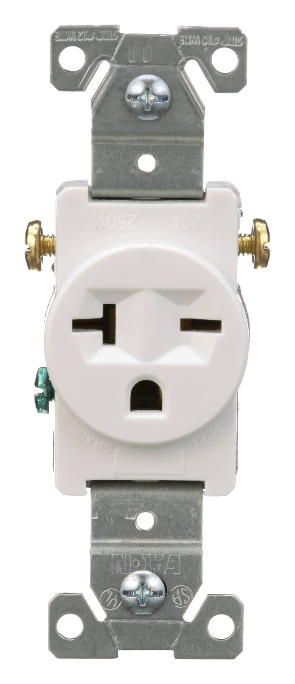 Eaton 20 -Amp 250-volt Commercial Round Outlet , White | 1876W-BX-LW
