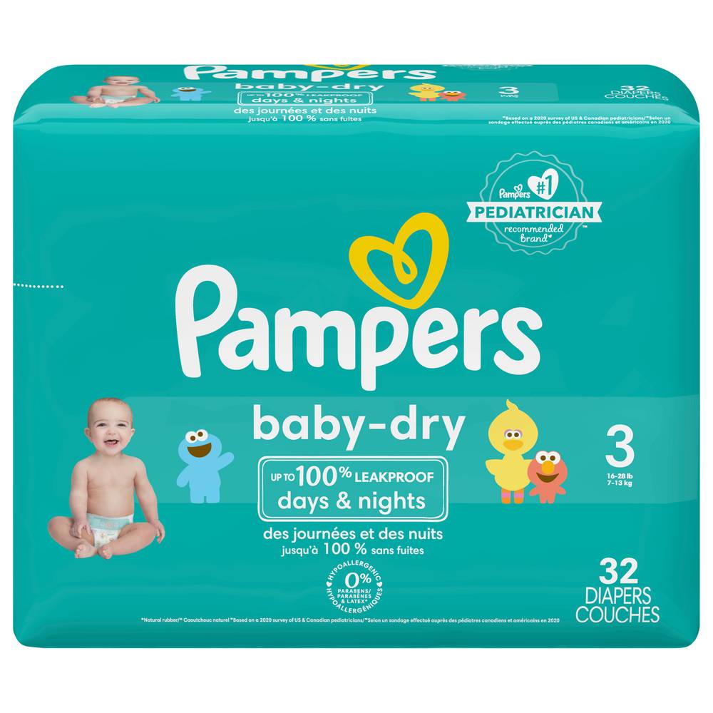 Pampers Baby Dry Diapers (32 ct) (size 3)