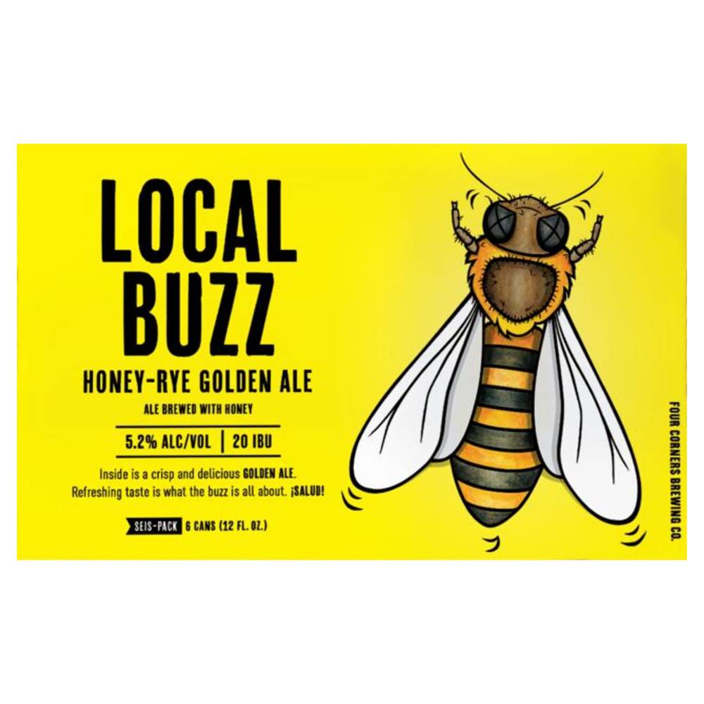 Four Corners Local Buzz Honey-Rye Golden Ale Beer (6 x 12 fl oz)